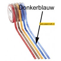 Lint met Punten Donkerblauw