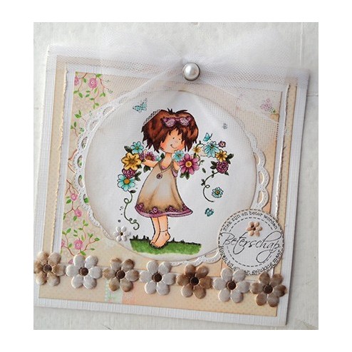 JU0925 Flower Ribbon White and Off White
