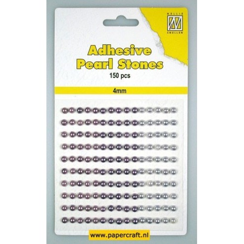 Adhesive Pearls 4 mm, 3 colors Purple