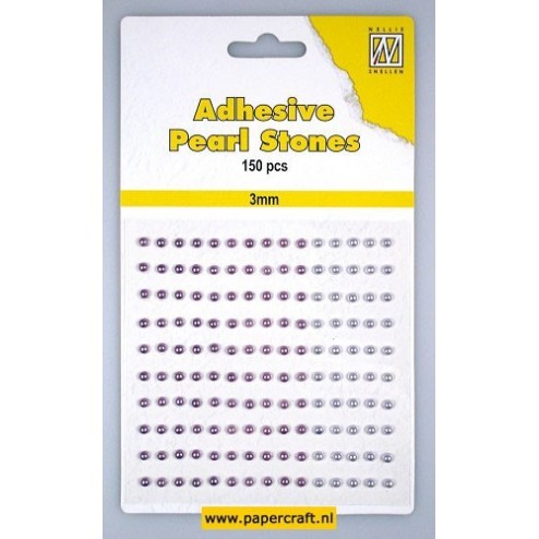 Adhesive Pearls 3 mm, 3 colors Purple