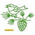 CO723905 Pine Cone Branch with Bird