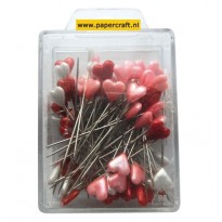 JU0945 Heart Pins Red, White, Pink