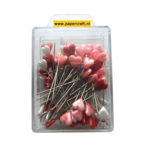 JU0945 Heart Pins Red, White, Pink