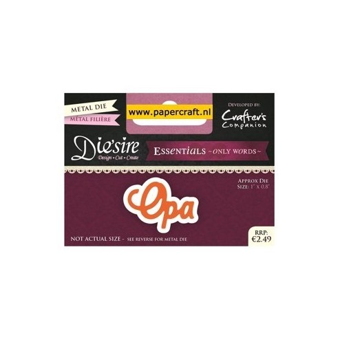 Crafter's Companion Snijmal Opa  uit de Die'sire Essentials collectie, code: DS-E-W-04