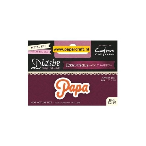 Crafter's Companion Snijmal Papa uit de Die'sire Essentials collectie, code: DS-E-W-13