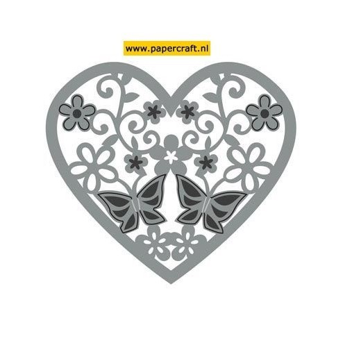 6002/0664 Hart Bloemen Vlinders