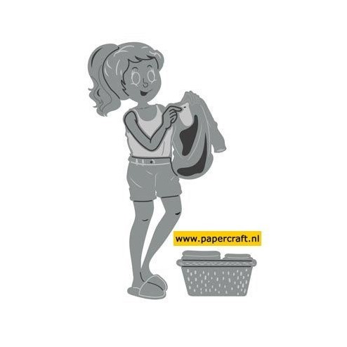 6002/0674 Woman & Laundry Basket