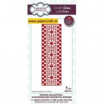CED3112 Checkerboard Poinsettia Border