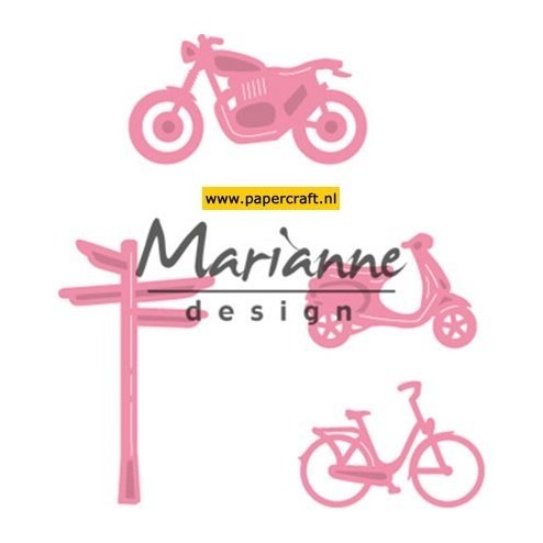 COL1436 Village Decoration Set 4 Bycicle