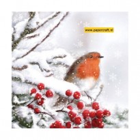 111330/5105 Roodborstje In De Sneeuw