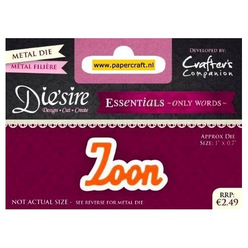 Crafter's Companion Snijmal Zoon  uit de Die'sire Essentials collectie, code: DS-E-W-02