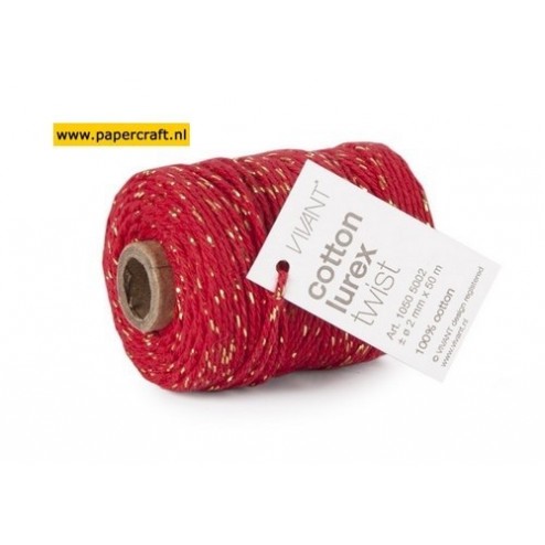 Lurex Twist Rood Goud