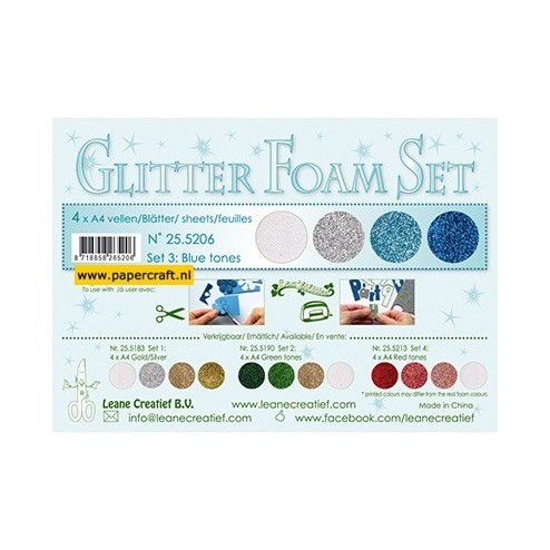25.5206 Set 3 Glitter Blue White Silver