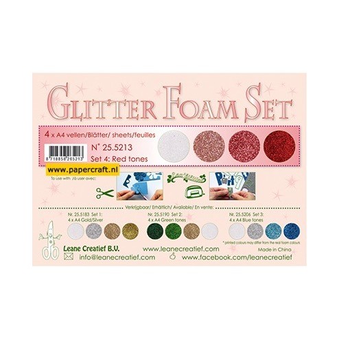 25.5213 Set 4 Glitter Red White