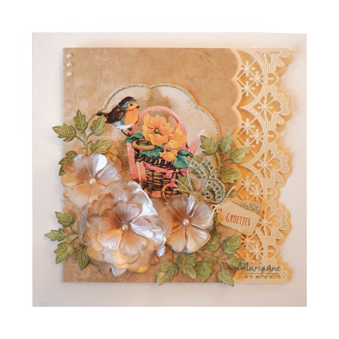 Voorbeeldkaart met de Marianne Design stansmal LR0637 Anja's Mix and Match Edge