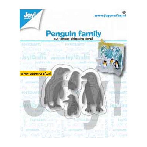 Joy! Crafts Stencil met 4 Pinguins, code: 6002/1417