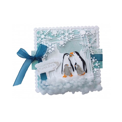 Voorbeeldkaart met de Joy! Crafts stansmal 6002/1419 North Pole Signpost