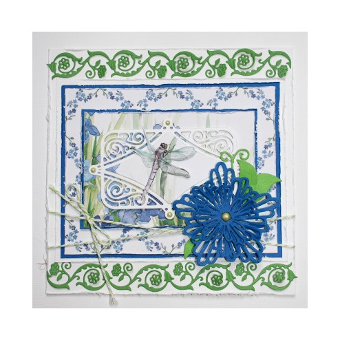 Voorbeeldkaart met de Joy! Crafts stansmal 6002/1436 Flower Border