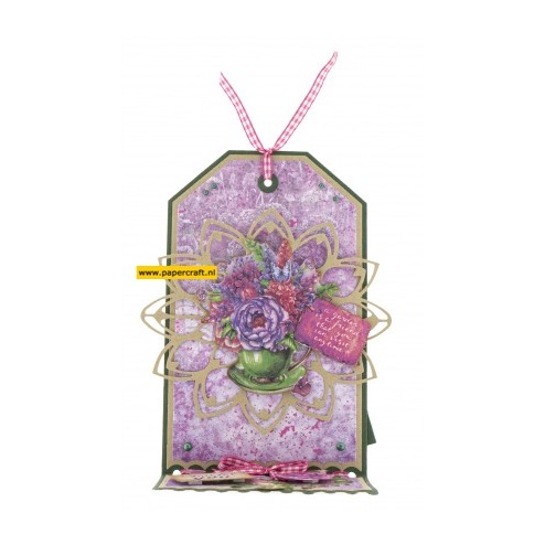 Voorbeeldkaart met het stencil English Garden Die nr 239, code: STENCILEG239