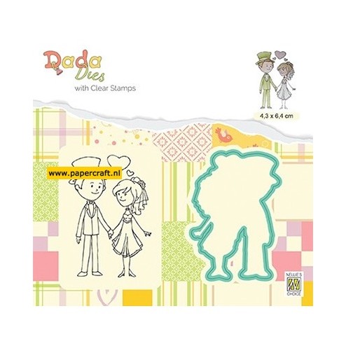Nellie's Choice Marriage In Love uit de DADA Set Die & Clear Stamp, code: DDCS024