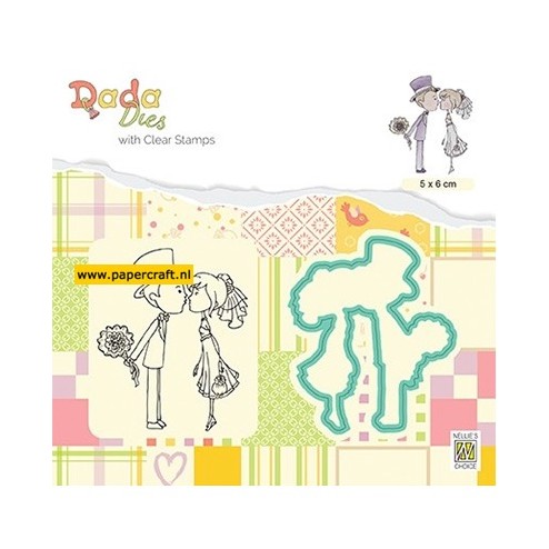 Nellie's Choice Marriage Kissing  uit de DADA Set Die & Clear Stamp, code: DDCS026