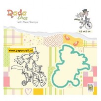 Nellie's Choice Marriage Loving On A Bike  uit de DADA Set Die & Clear Stamp, code: DDCS027