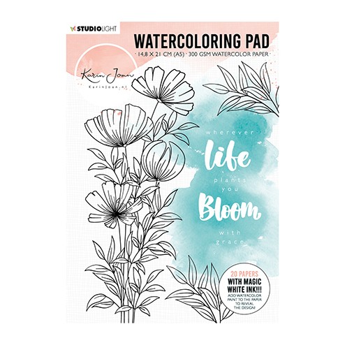 Studio Light Watercoloring Pad with Magic Ink van Karin Joan, code: WCPKJ01