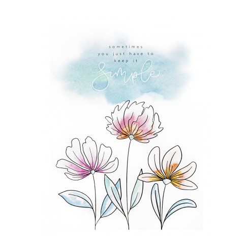 Voorbeeld met het Karin Joan Watercoloring Pad, een aquarelblok met Magic Ink en volop bloemen