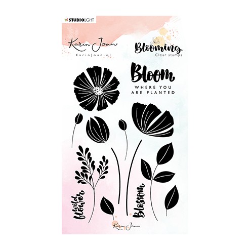 Studio Light Stamp Blooming Collection Nr 1 van Karin Joan, code: STAMPKJ01