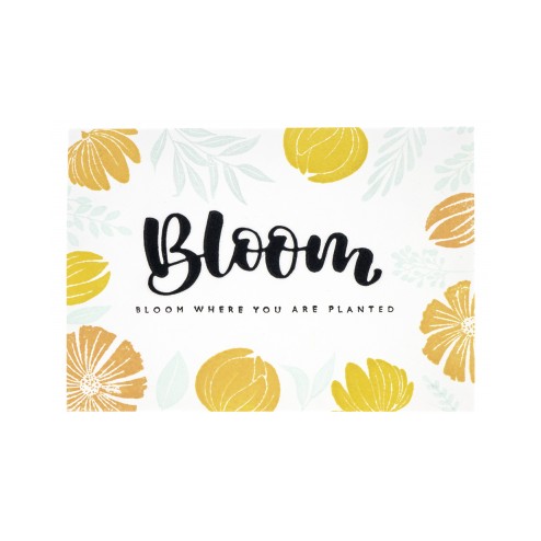 Voorbeeldkaart met de Silhouette Bloemen van Karin Joan's Blooming Collection Nr 1