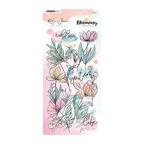 Studio Light Rub On Sticker  Blooming Collection Nr 2 van Karin Joan, code: RUBKJ02