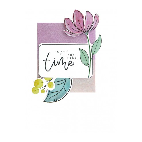 Voorbeeldkaart met het Karin Joan stansblok Bloom Collection Nr 1 van Studio Light