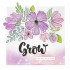 Voorbeeldkaart met Bloemen en de Tekst Grow uit het Karin Joan Blooming Stansblok van Studio Light