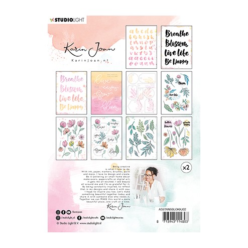 Achterzijde van Studio Light Stansblok Die Cut  Blooming Collection Nr 2 van Karin Joan, Code: A5STANSBLOKKJ02