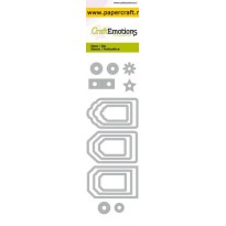 Die Set met 9 Labels en 7 verschillende Gaatjes van CraftEmotions, code: 115633/0754