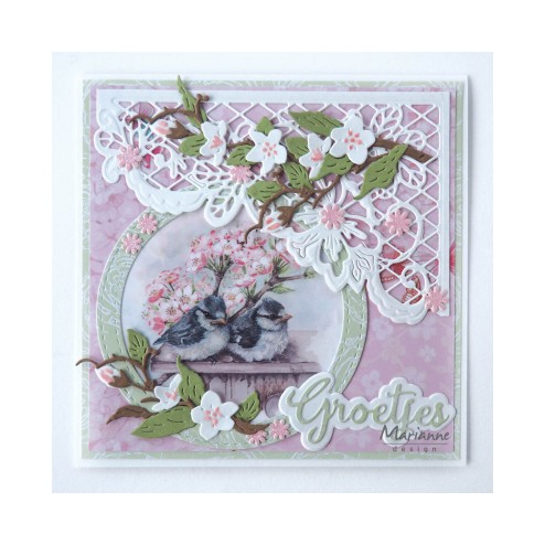 Voorbeeldkaart met de Marianne Design stansmal LR0642 Anja's Flower Corner