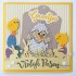 Voorbeeldkaart met de mallen LR0644 Tiny's Easter Chick en  LR0643 Easter Eggs