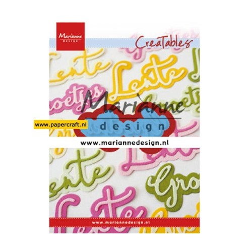 Marianne Design stansmal waarmee u de tekst Groetjes  stanst,  code LR0646