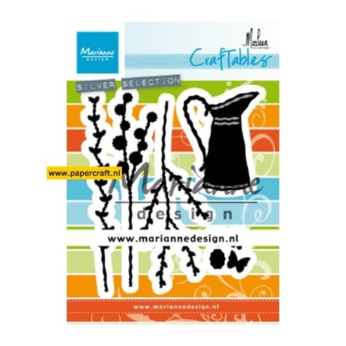 Marianne Design stansmal van ouderwetse Kan met Bloementakken, code: CR1499