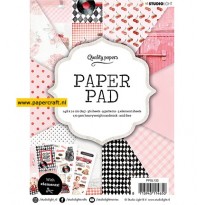 Studio Light Paper Pad 36 vellen designpapier en 3 vellen Plaatjes, in Zwart, Rose en Wit tinten, code: PPSL133