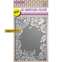 Nellie's Choice 3D Embossing Folder Flower Frame, code: EF3D009