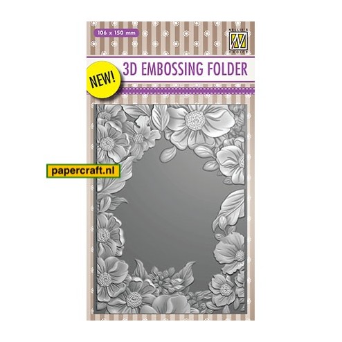 Nellie's Choice 3D Embossing Folder Flower Frame, code: EF3D009