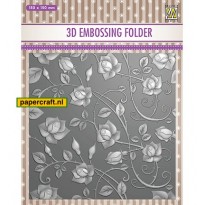 Nellie's Choice 3D Embossing Folder Roses, code: EF3D011