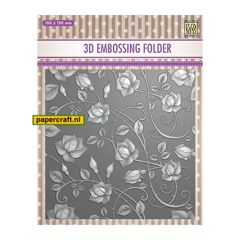 Nellie's Choice 3D Embossing Folder Roses, code: EF3D011