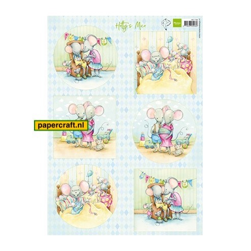 Marianne Design Knipvel Hetty's Mice New Born van ontwerper Hetty Meeuwsen, code: HK1708