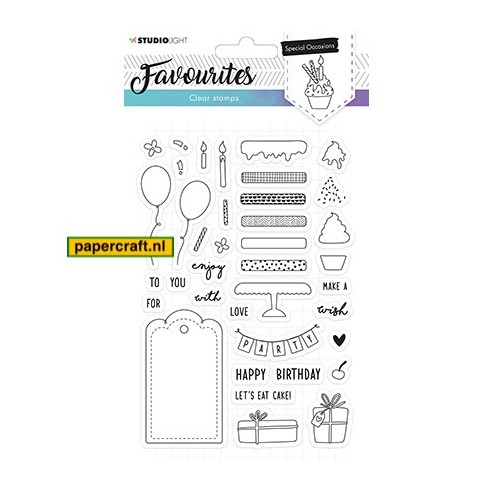 Studio Light Stempel Favorites 484 Felicitaties voor een Verjaardag, code: STAMPSL484