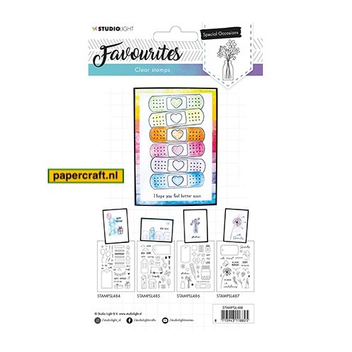 Een Beterschapskaart voor een Zieke maakt u met een stempel uit de stempelset Favourites 486