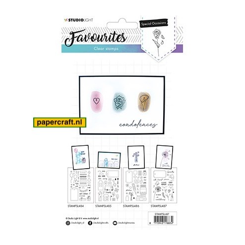Een Condoleancekaart voor de Nabestaanden maakt u met een stempel uit de stempelset Favourites 487