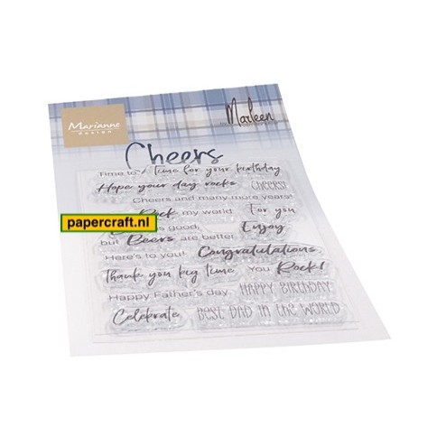 Marianne Design Stempel Cheers  By Marleen met teksten voor Vaders in het Engels, code: CS1057