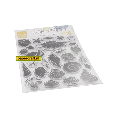 Marianne Design Stempelset Colorful Silhouettes Sea Shells  voor het stempelen van Schelpen, code: CS1061